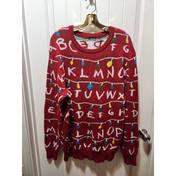 Stranger Things Light Up Ugly Christmas Sweater Sweatshirt Abc Netflix Men’s XL - Picture 1 of 6